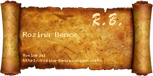 Rozina Bence névjegykártya